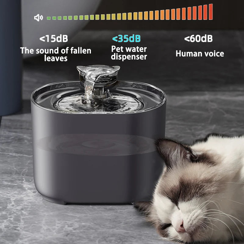 Fonte de água para gatos com filtro automático