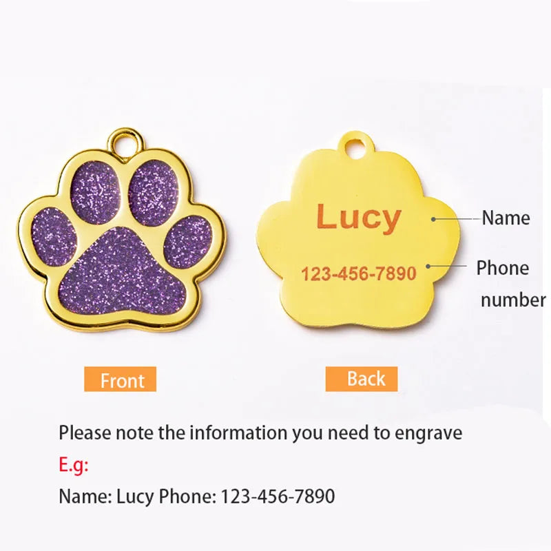 Coleira personalizada com nome para cães e gatos